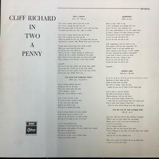 クリフ・リチャード/ツー・ア・ペニー CLIFF RICHARD/TWO A