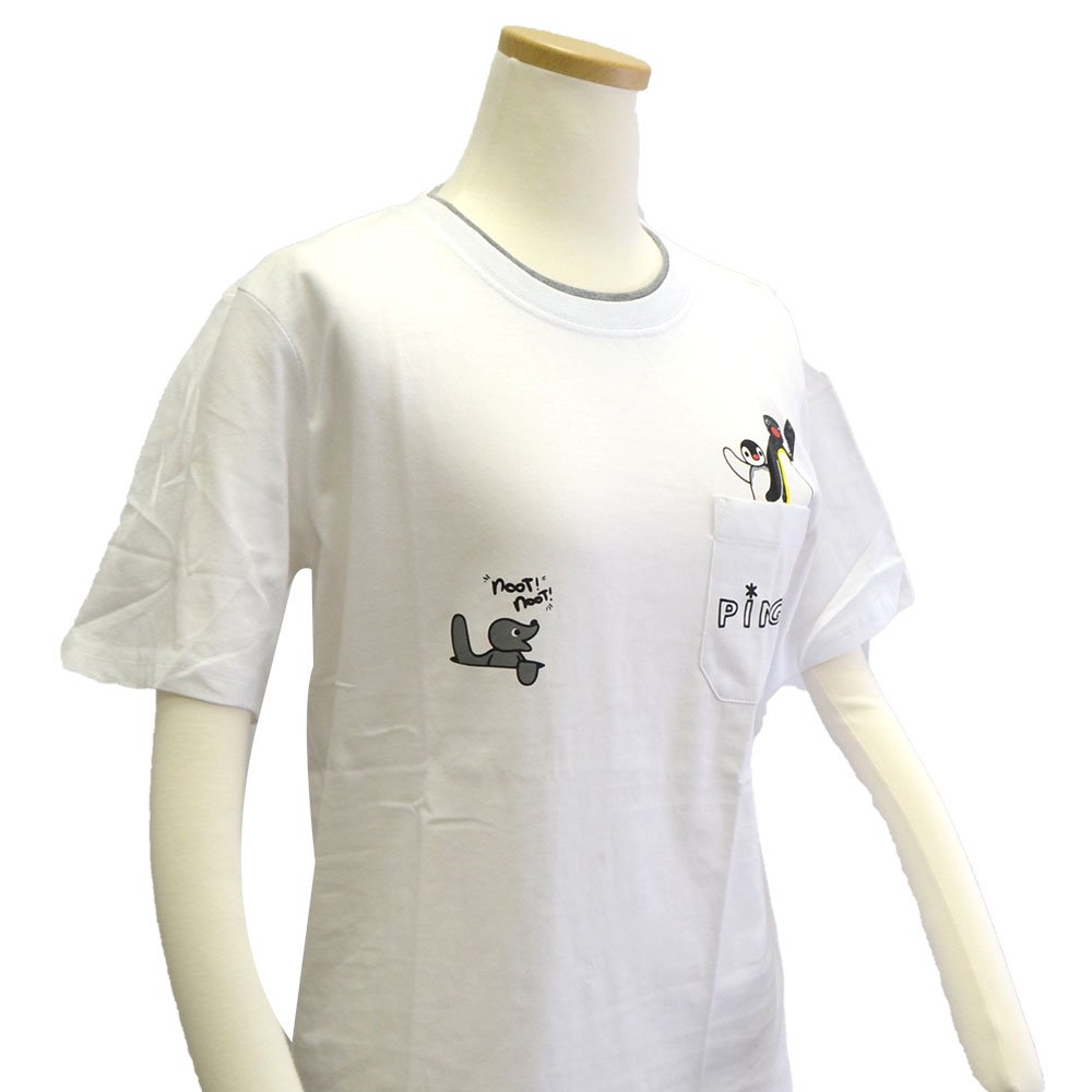 ピングー 天竺 ポケット付半袖Tシャツ　（ホワイト）L　PG1182-506　PG