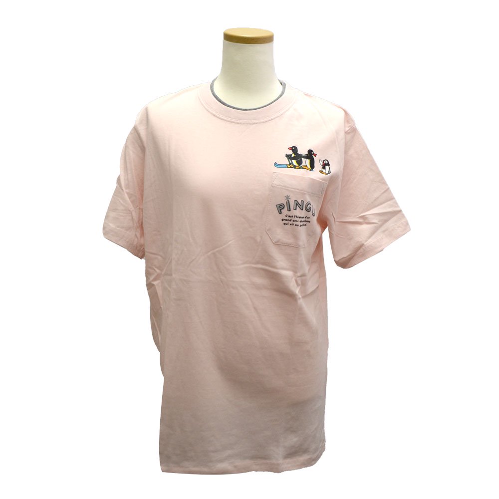 ピングー 天竺 ポケット付半袖Tシャツ　（ピンク）M　PG1182-506　PG