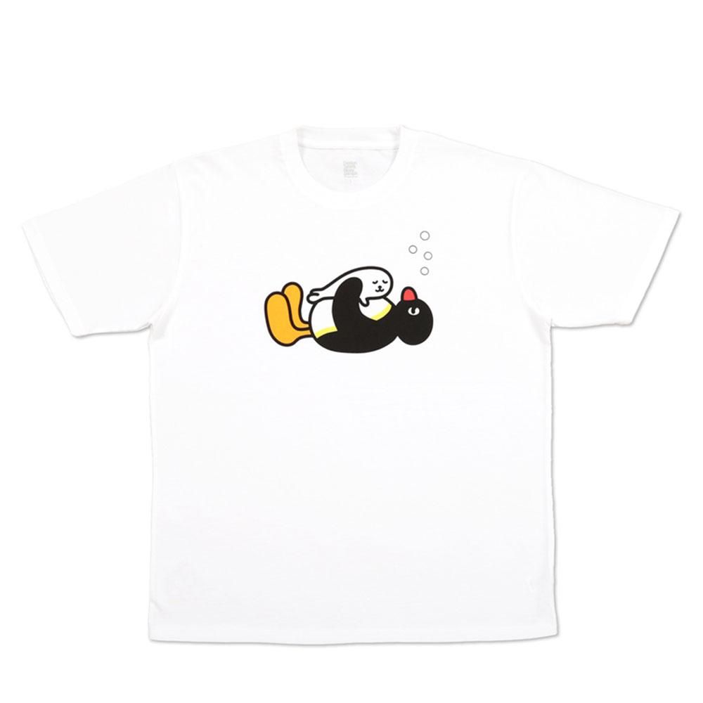 Tシャツ ピングーと子あざらし ホワイト M Pg ピングーグッズ公式オンラインストア