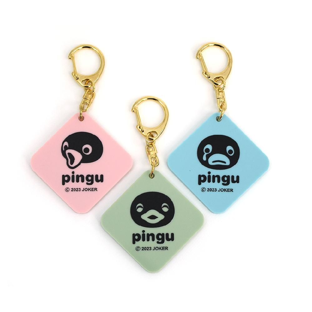 パステルアクリルキーホルダー（びっくり）ピンク PG - ピングー