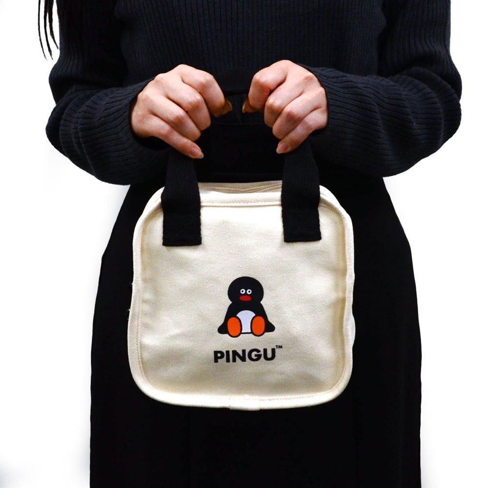 PINGU×松本セイジ スクエアミニランチバッグ (アイボリー PINGU×松本セイジ スクエアミニランチバッグ (アイボリー