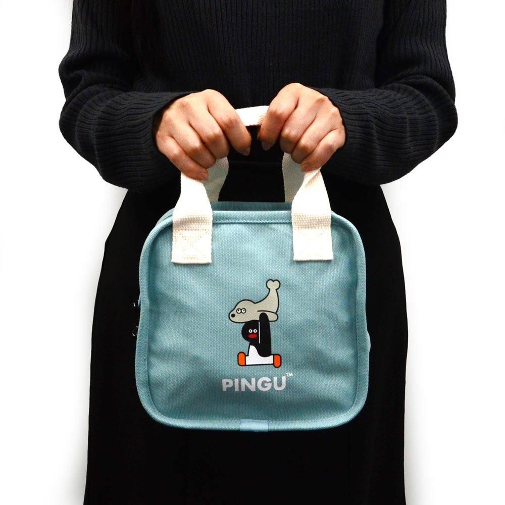 PINGU×松本セイジ スクエアミニランチバッグ (ブルー) PSLW PINGU×松本セイジ スクエアミニランチバッグ (ブルー) PSLW
