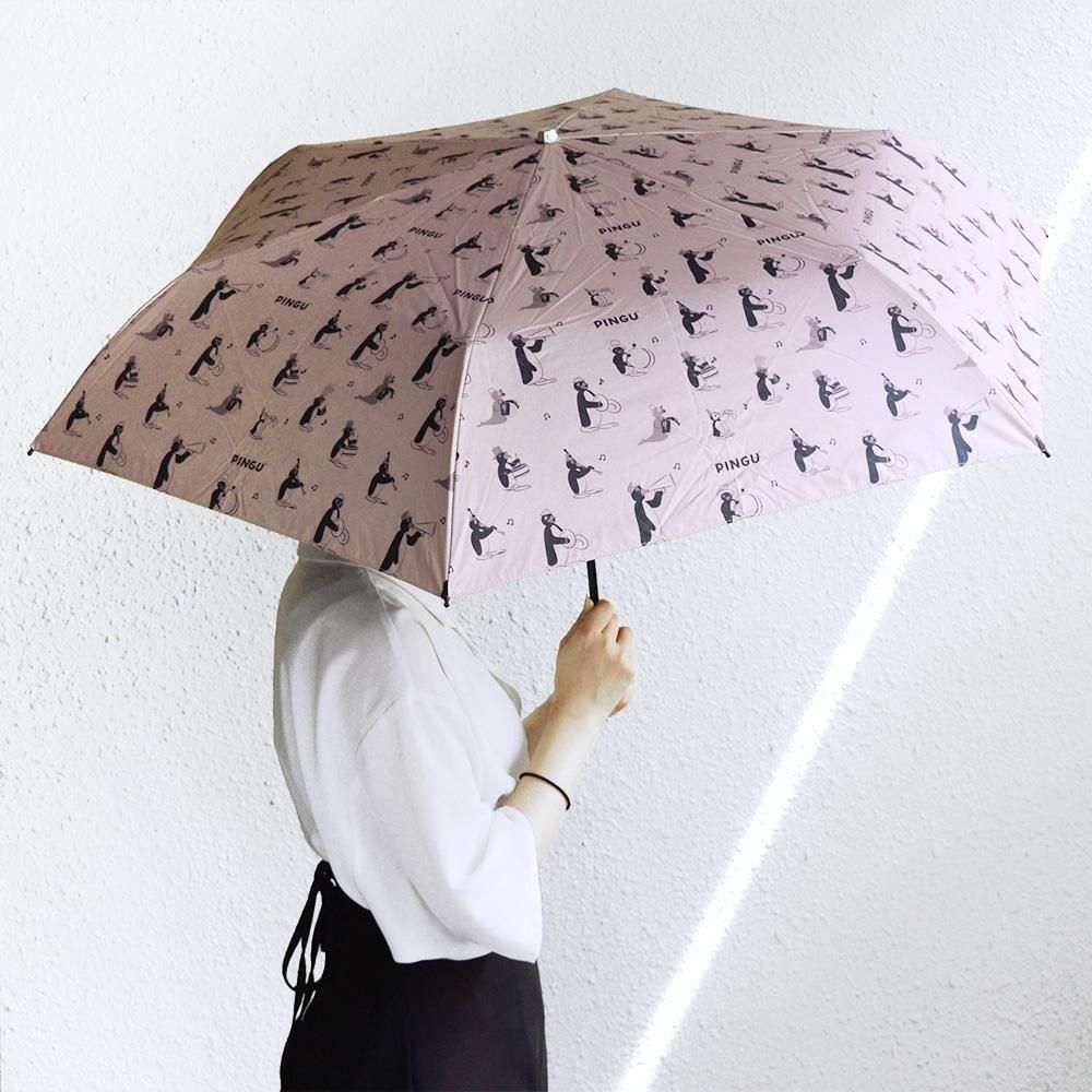 晴雨兼用折りたたみ傘（マーチングバンド）ベージュ PG - ピングー