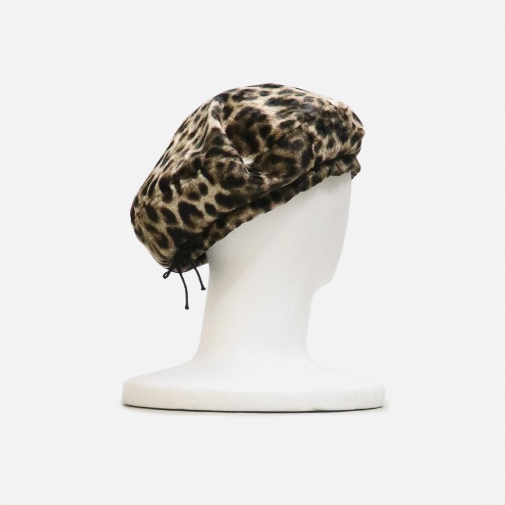 ORIGINAL Charcoalʥꥸʥ 㥳 Velour Beret Leopard, ORIGINAL Charcoal, Cap / Hat, NO.22-22-2-505