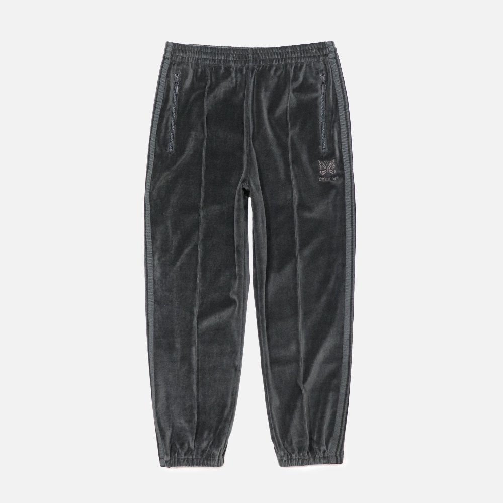 〈Needles（ニードルズ）〉別注 Velour Track Pant Zipped - Charcoal TOKYO Online Store