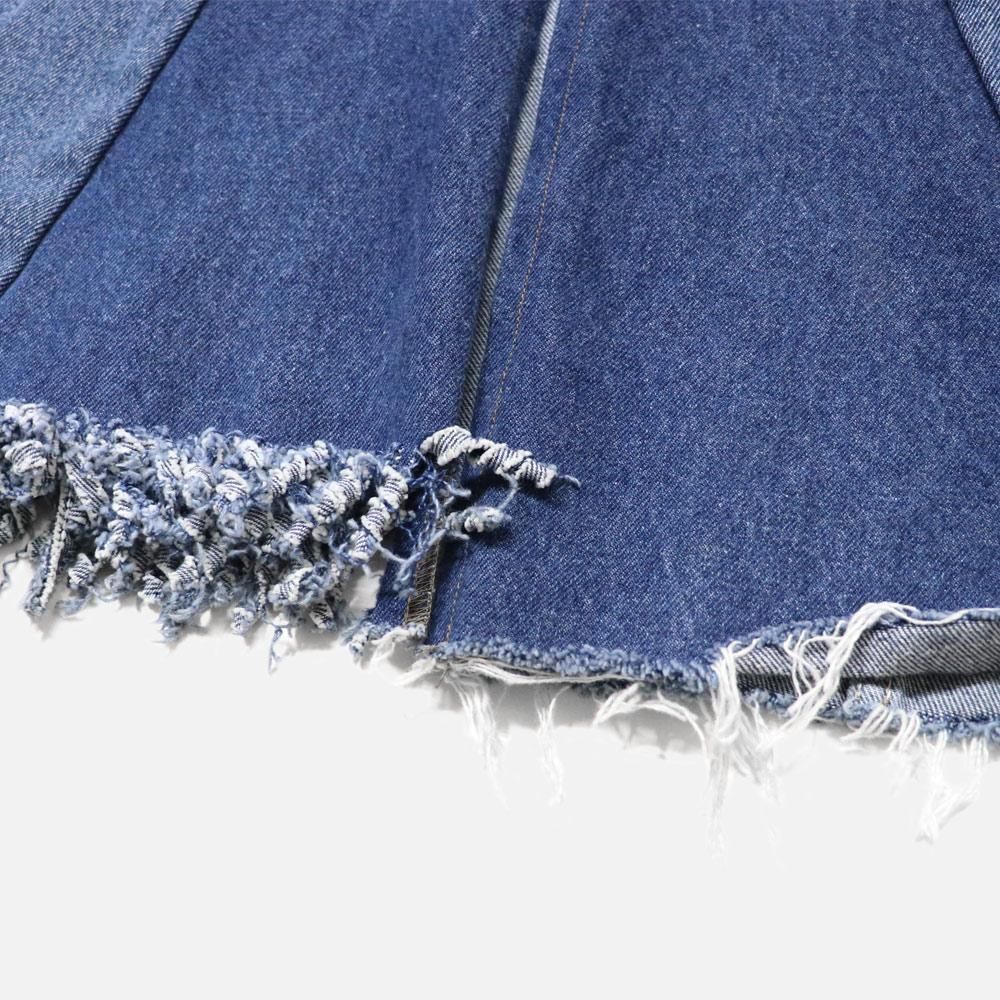 77circa（ナナナナサーカ）Fringe Denim Skirt - Charcoal TOKYO