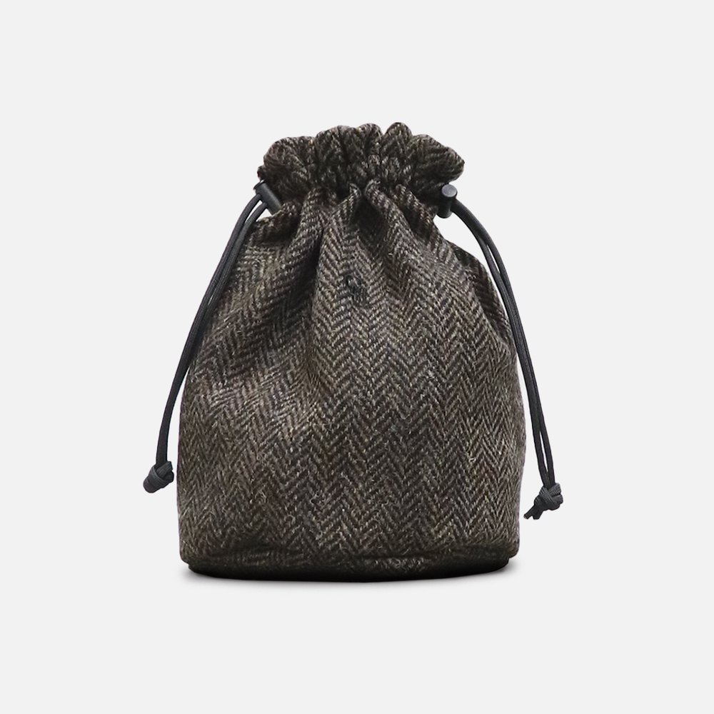 ORIGINAL Charcoalʥꥸʥ 㥳 Harris Tweed Kinchaku Bag , ORIGINAL Charcoal, Bag, NO.23-22-5-618