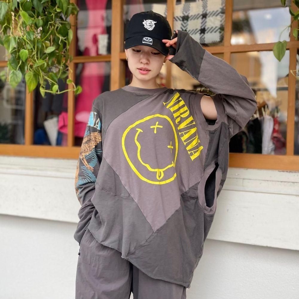 【OLD PARK/オールドパーク】　2WAY TEE NUMBER OLD PARK（オールド パーク）〉2Way T - Charcoal TOKYO Online