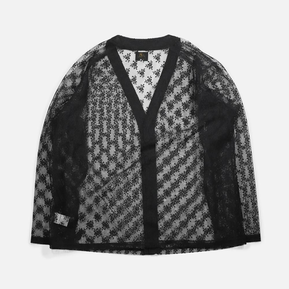 Needles（ニードルズ）〉Floral Raschel Cardigan - Charcoal TOKYO