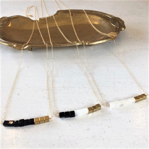 Cube Mix long necklace