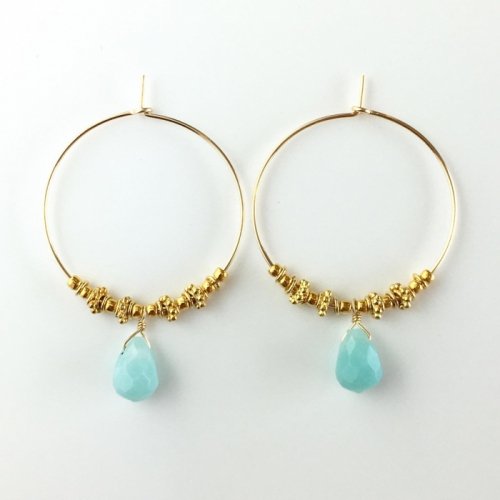Amazonite hoop pierce/earring