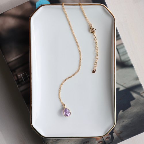 Amethyst charm necklace