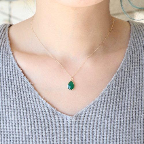 Green onyx charm necklace