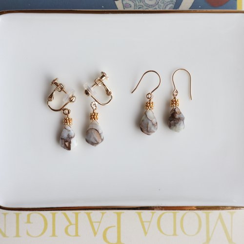 Copper Calcite pierce/earring