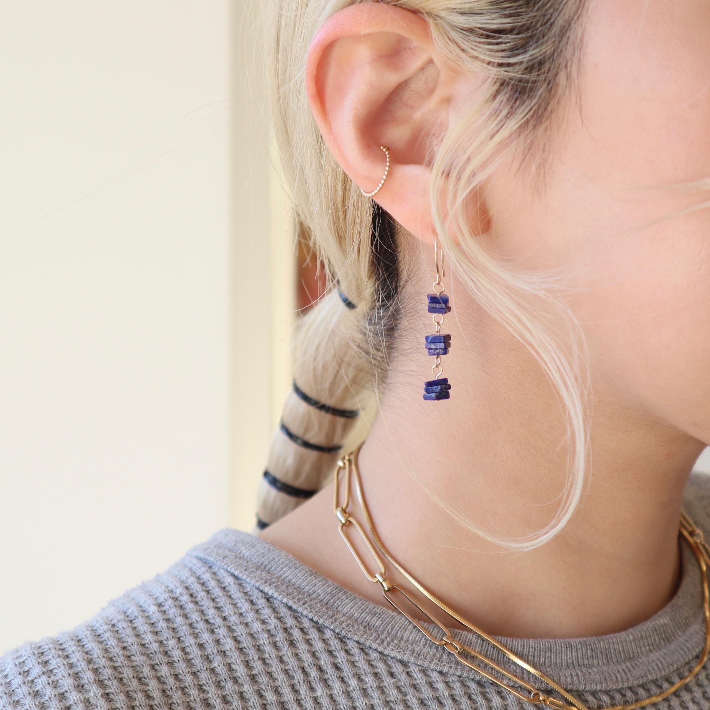 Lapis lazuli chip pierce/earring - nemon accessory