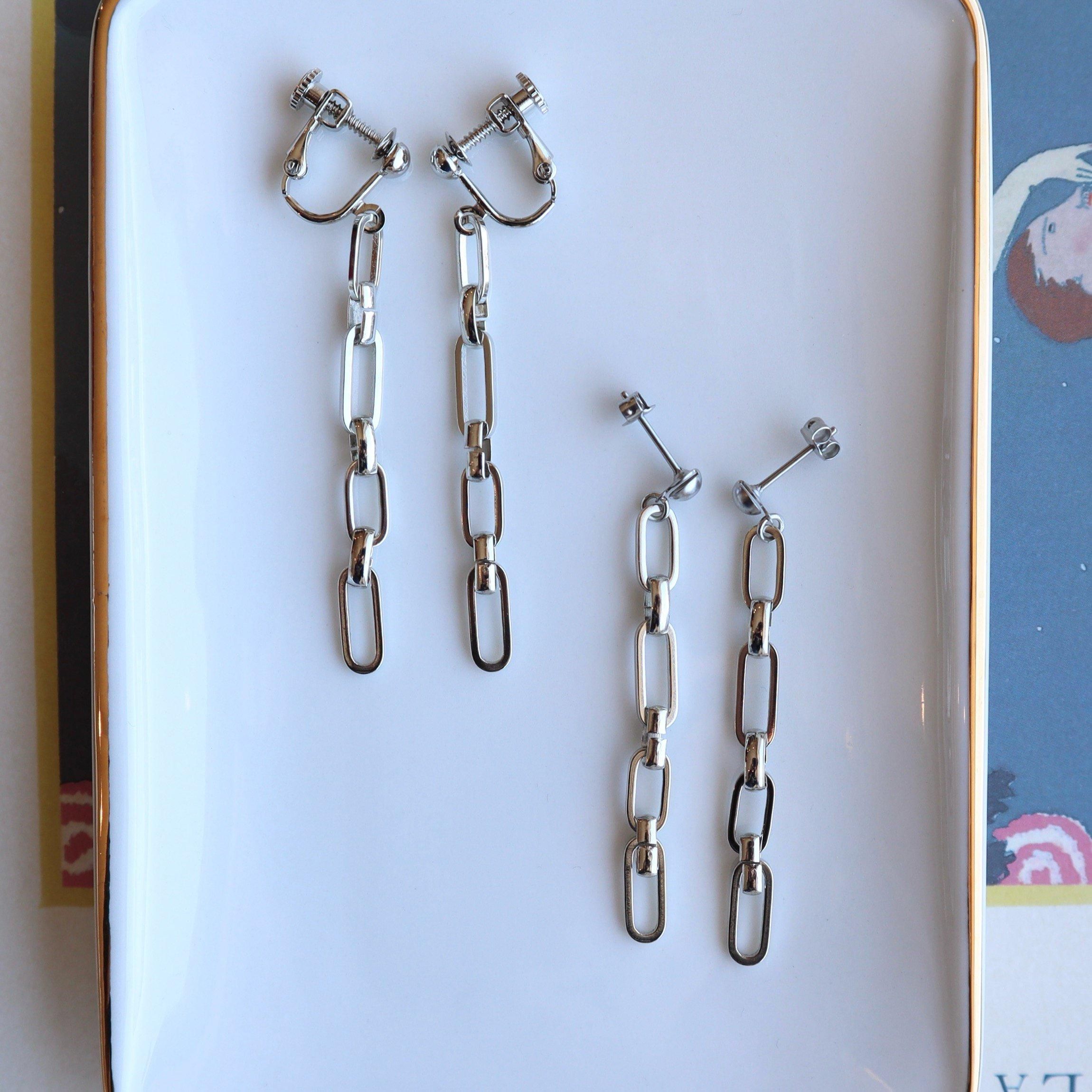 もんチビ1234 Flat chain pierce/earring - nemon accessory