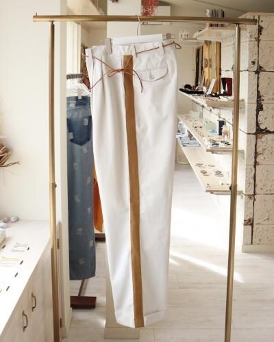 Remake Line chino pants / Off white×Camel - nemon accessory