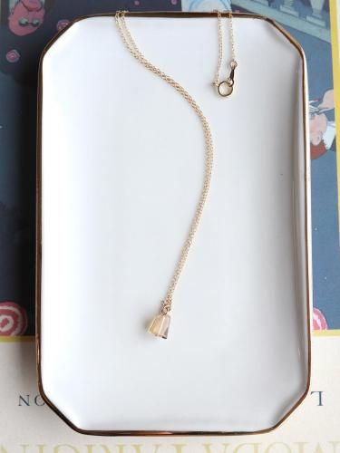 Champagne color quartz tumble necklace
