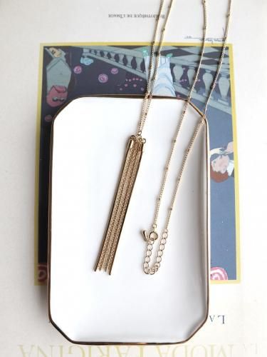Chain tassel long necklace