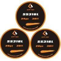 ں߸˥饹1ġ¨ǼǽGeek vape ƥ쥹 磻䡼 24GA/26GA/28GA 30ft(10᡼ȥ)ñ٥ SS316L wire 2428١