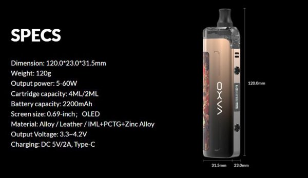 OXVA Origin Mini 60W Pod Mod Kit 2200mAh 4ml(POD付き・電池内蔵)☆オクスバ オリジン ミニ ポッド  モッドキット - 電子タバコ VAPEのMOD,アトマイザー,リキッド,ドリップチップ,ワイヤー,コイル,リビルダブル用品などを激安  格安通販しております