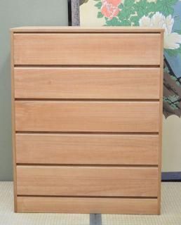 B品 アウトレット 1本限りパーシモン柿渋仕上げ総桐チェスト 総桐箪笥 整理 桐たんす75cm幅5段 5段タンス 肥前桐民芸 国産品【関東〜九州送料無料】【家具】