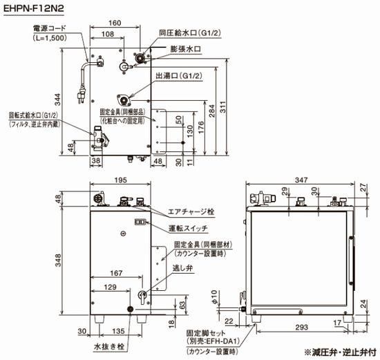 INAX 12L 小型電気温水器 EHPN-F12N2 住宅向け 洗面化粧室 INAX 12L 小型電気温水器 EHPN-F12N2 住宅向け 洗面化粧室