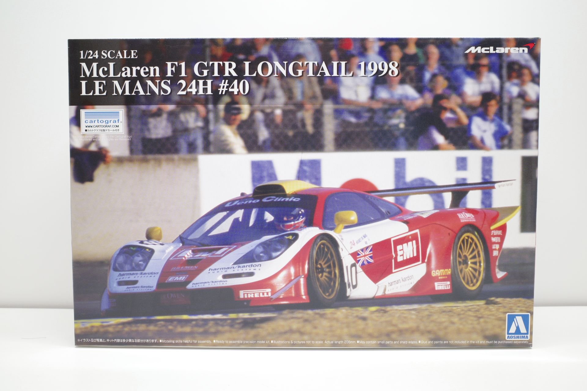Aoshima 1/24 McLaren F1 GTR Long Tail 1998 Le Mans 24 hours # 40 Model Kit 