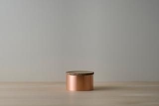 Copper precious box, x- small  w/wooden lidcedar