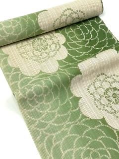 長板中形 清水幸太郎 高級浴衣反物 紺色と白の花柄 長板中形 清水幸太郎 高級浴衣反物 紺色と白の花柄 長