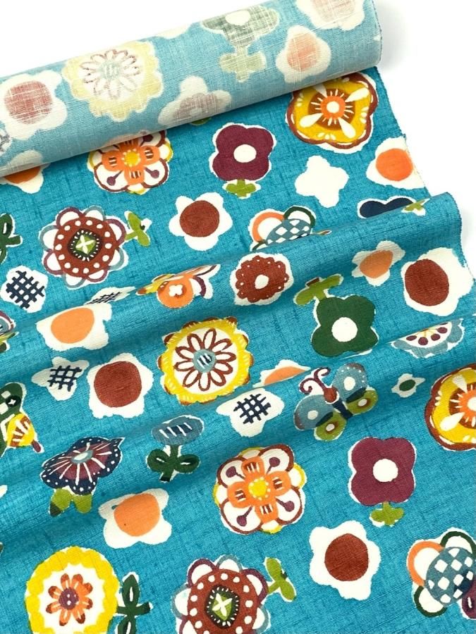 関美穂子作 型絵染め名古屋帯【たま小花】| 型絵染めの個性と美 関美穂子作 型絵染め名古屋帯【たま小花】| 型絵染めの個性と美