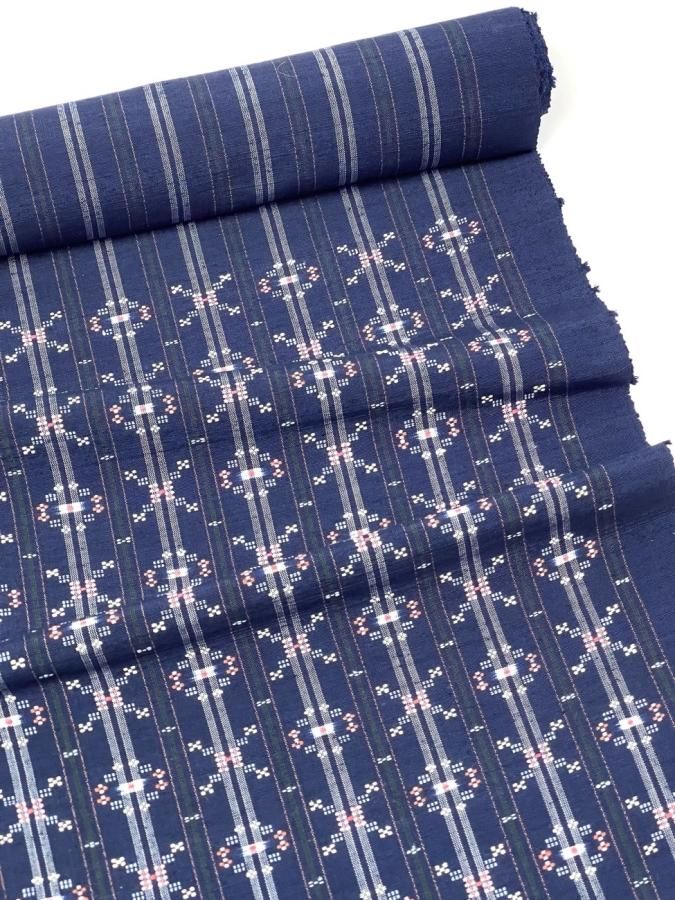 泰荘紬 縦縞 花織 正絹 反物