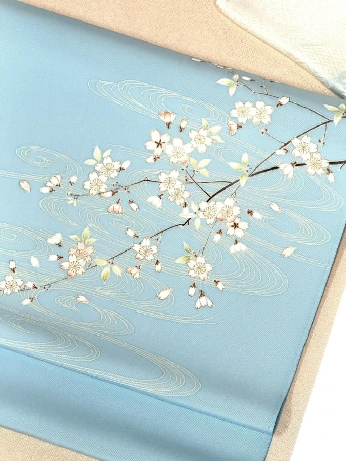 希少【三眠蚕紬】 証紙　正絹　部分刺繍　未使用　逸品❗️ 岩田日出夫 | 熨斗目柄紬 - 着物・和雑貨のかわちや