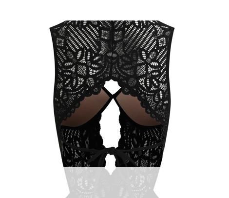 水着 モノキニ レース 大人シンプル バックコンシャス ブラック