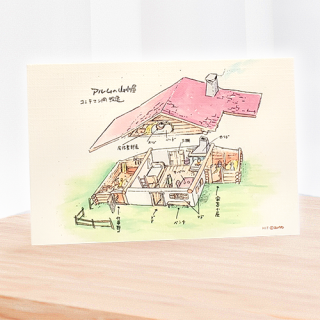 【☆ 飾れる・送れる ☆】キャンバスポストカード 　アルムの山小屋（設定画）