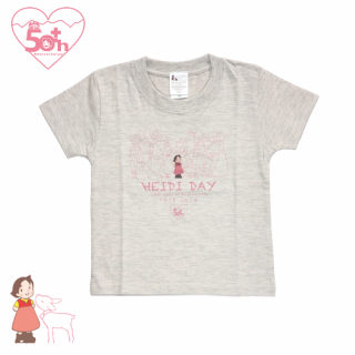 子ども半袖Tシャツ HEIDIDAY2024 オールキャスト ハート柄 オートミール サイズ：100cm