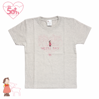 子ども半袖Tシャツ HEIDIDAY2024 オールキャスト ハート柄 オートミール サイズ：130cm