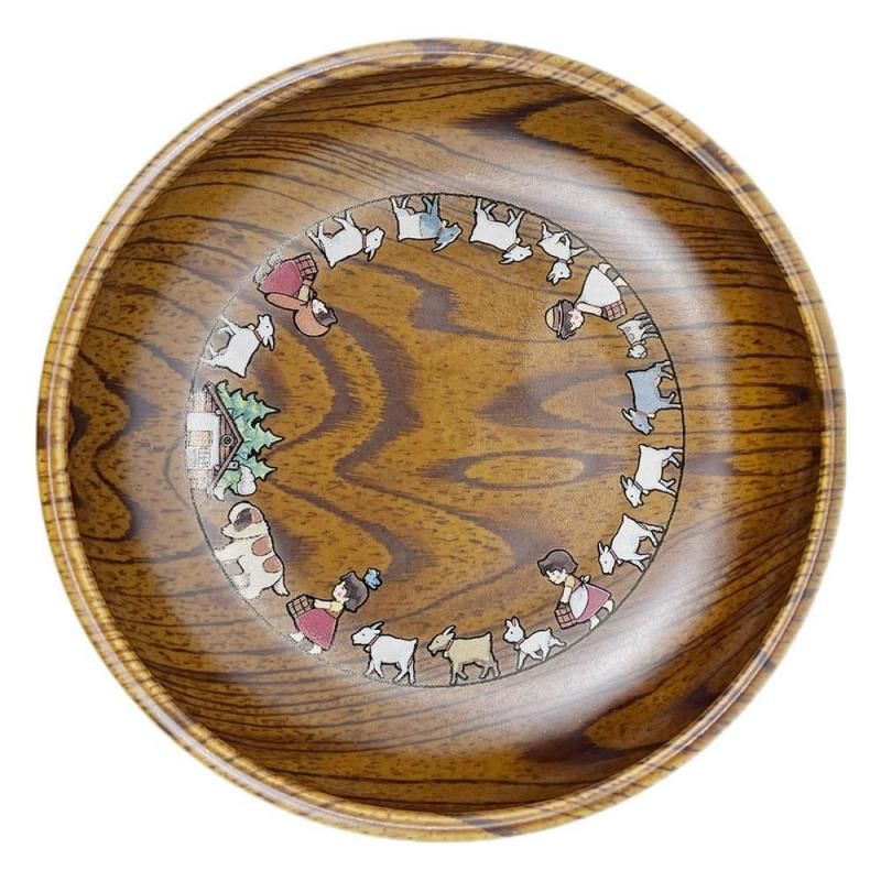 木目陶器ボウル 三郷陶器 まっててこごらん四季柄 ガラス ハイジ