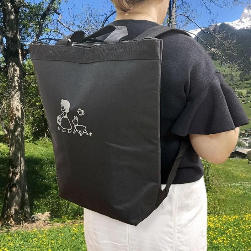 ハイジブラック bag 公式ショップ限定】ハンドル付バックパック ブラック ハイジ アルプス