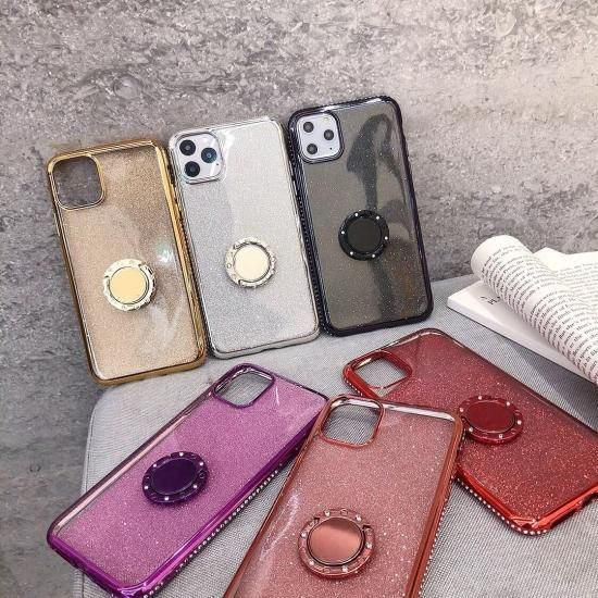 Iphone 11 ケース リング付きキラキラ かわいい おしゃれ ストラップ ラインストーン 人気女性女子用 アイフォン 11 6 1インチケース 対応 耐衝撃カバー Freely S Shop