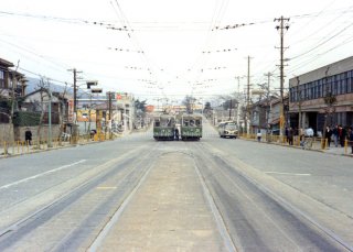 石屋川車庫付近 昭和46,1971