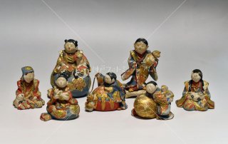 童と猫 江戸後期小型飾り人形