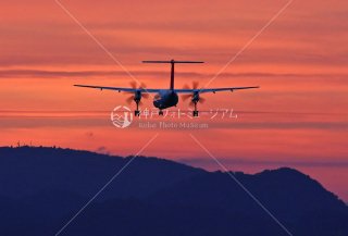 夕景と飛行機