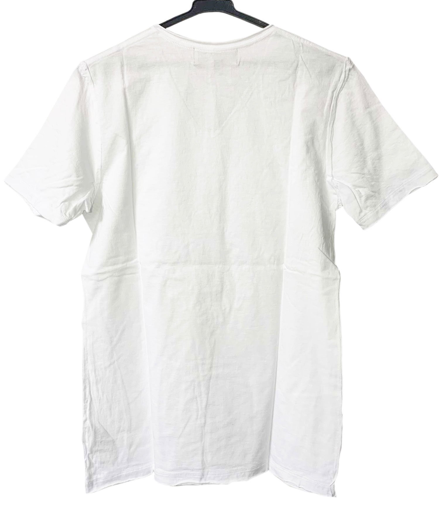 Bennu（ベンヌ）刺繍カットオフVネックTシャツ / ホワイト