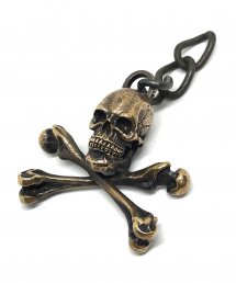 JUNK SMITH （ジャンクスミス）Good Luck Skull Head Keychain Crossbone 【Copper alloy】