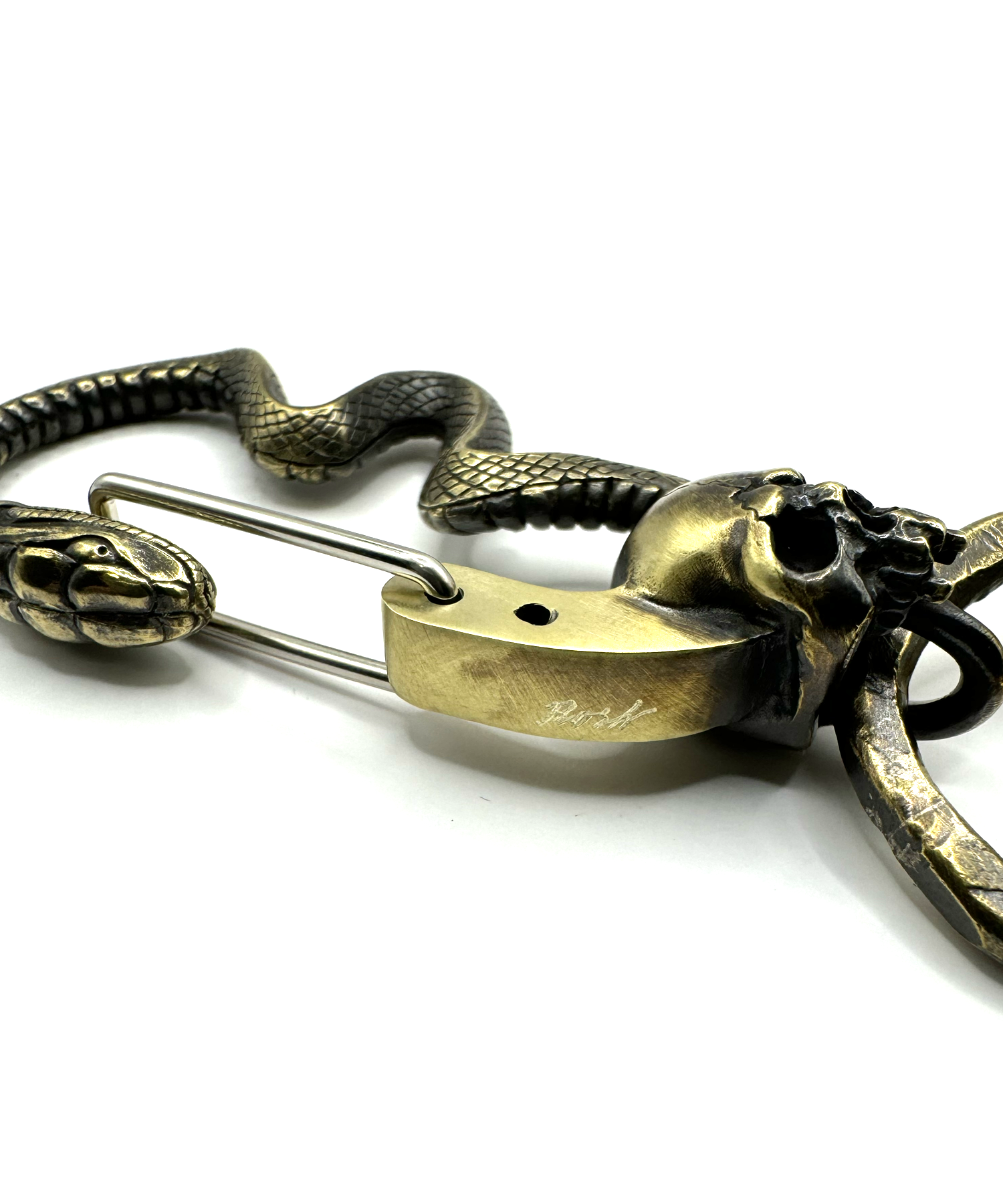 ROSH （ロッシュ）Snake&Skull Keychain / BRASS