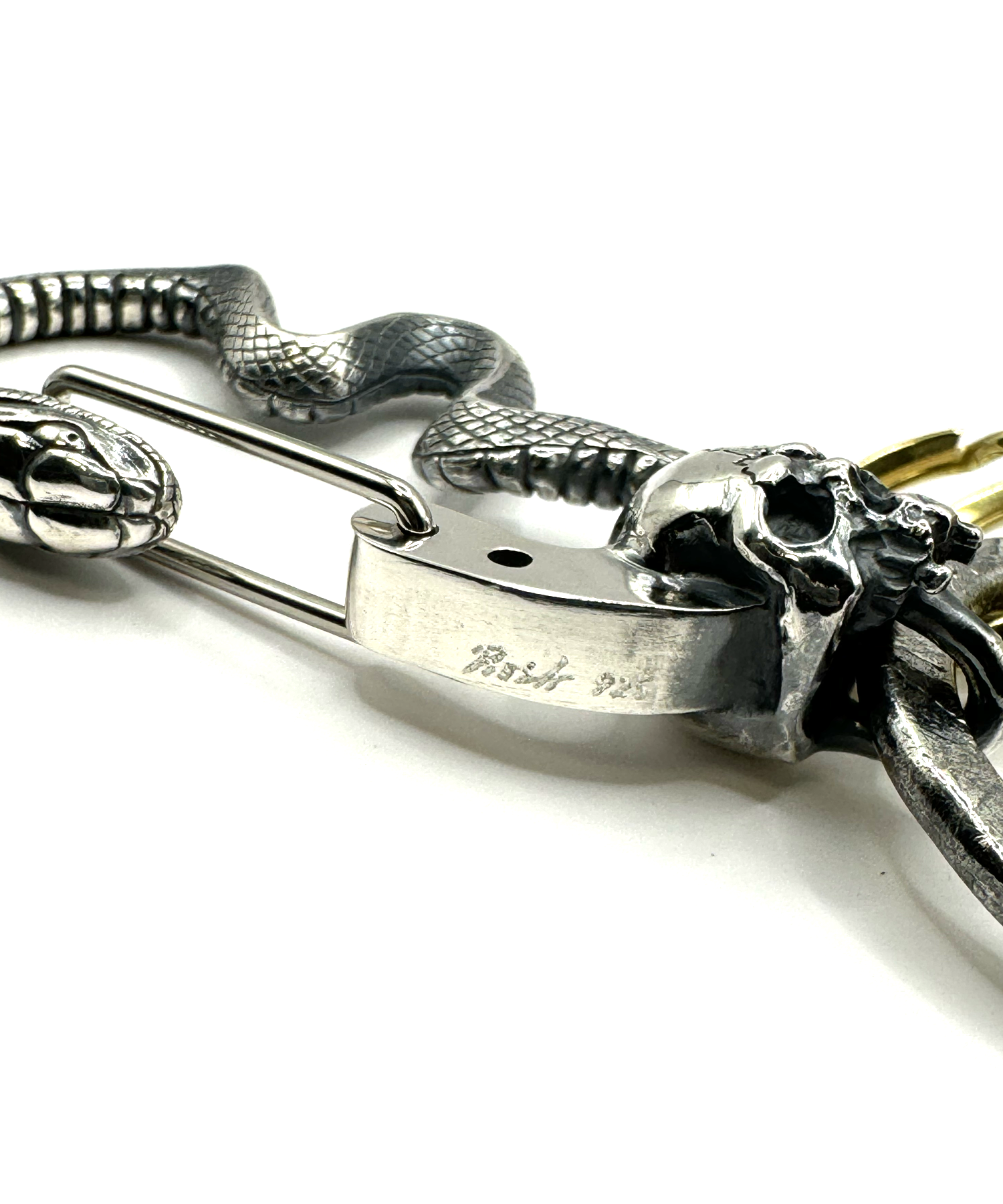 【受注生産】ROSH （ロッシュ）Snake&Skull Keychain / SILVER