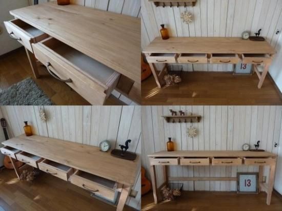 ワークデスク 作業台 長机 引出し4杯 アンティーク デスク 170 ワークデスク 作業台 長机 引出し4杯 アンティーク デスク 170