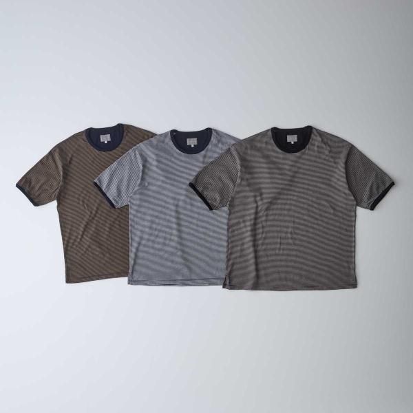 CURLY(꡼)/SPLIT RAGLAN FINE-BORDER TEE